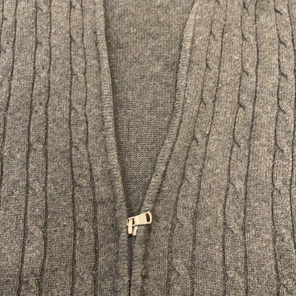 BASIC Editions Gray Zip up sweater sz. L - Picture 2 of 3